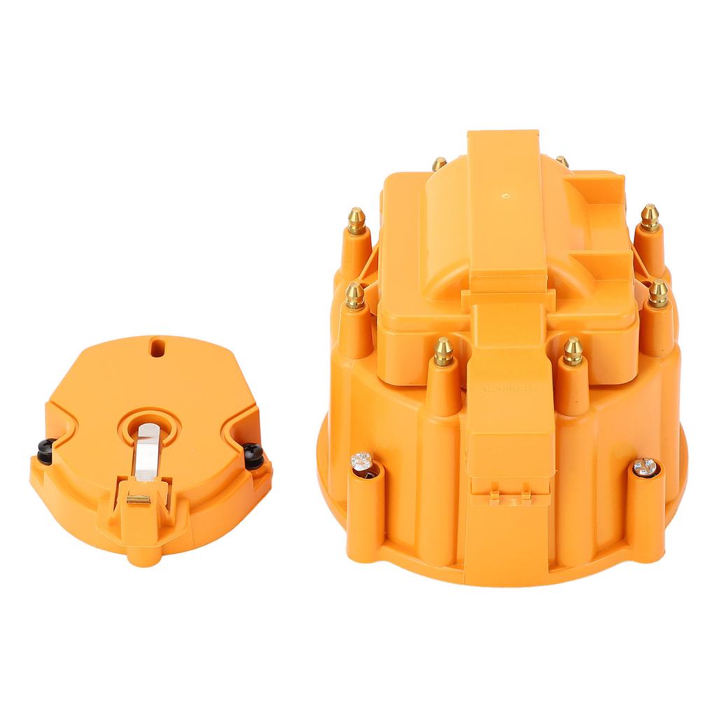 HEI Distributor Cap and Rotor Heavy Duty Large Distributor Cap Set for SBC 283 305 307 327 350 400 K549 Orange