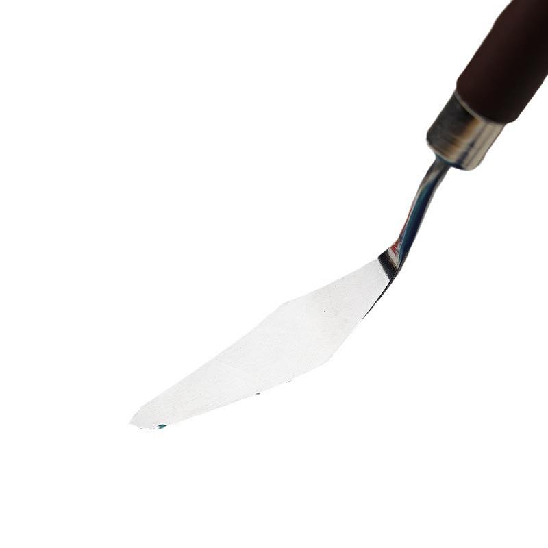 Rosewood Handle Oil Painting Knife: Acrylic & Gouache Pigment Scraper with Varnishing Flat and Pointed Blades
