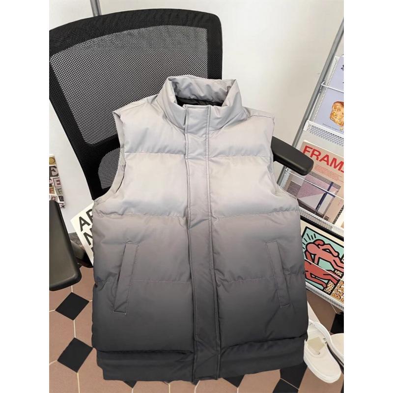Unisex Gradient Stand Collar Winter Vest - Fashionable, Casual, and Versatile Outerwear