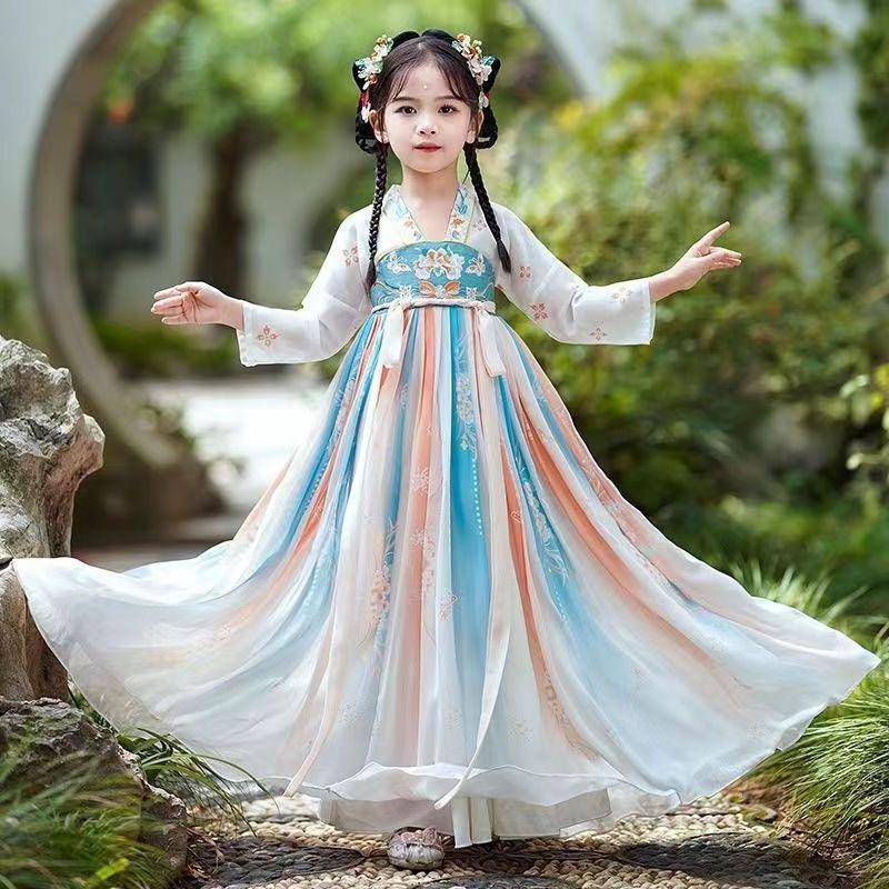 2025 Autumn Hanfu: Children s Tang Dynasty Princess Dress for Girls Yunqing Regular