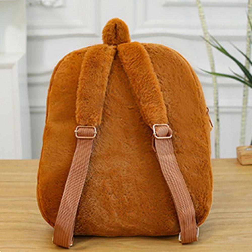 Large Capacity Little Raccoon Plush Backpack Plush Cartoon Doll Bag Cute Camel Plush Bag  Students