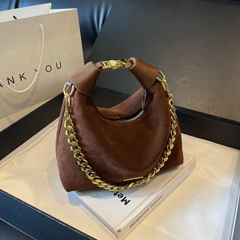 French Niche Suede Bag Women's 2025 Autumn and Winter Fashion Versatile Handbag Casual Texture Retro Messenger Bag