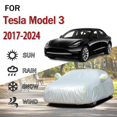 Pour Tesla Model 3 2017-2024 Protection Extérieure Complète 190T Housses de Voiture Housse de Neige Pare-soleil Housse Anti-poussière Accessoires Extérieurs de Voiture