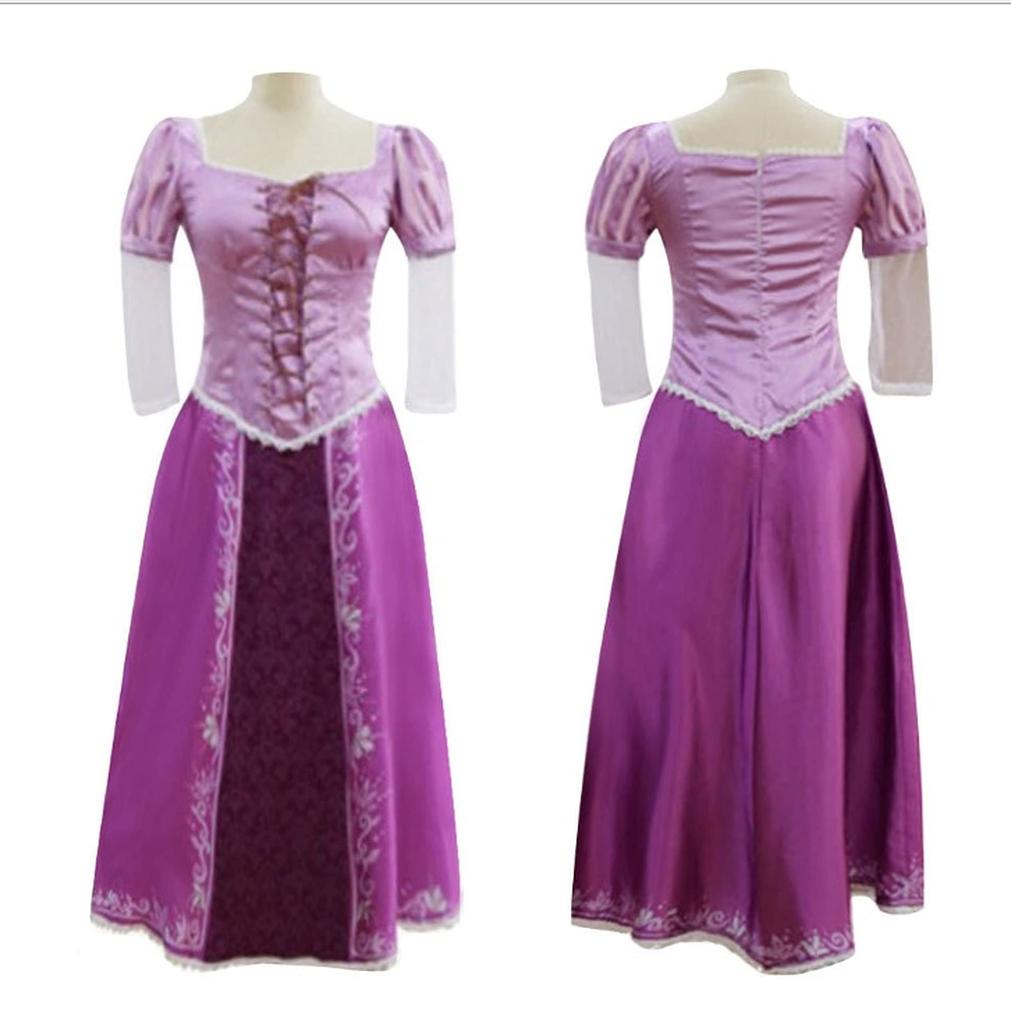 Rapunzel Dlouhé vlasy Princezna Kostým pro dospělé Cosplay Halloween Princezna šaty [Yousaku Co., Ltd.] Dámské (XL)