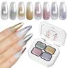New Nail Art Stamp Gel Kit No-Wipe 4-Color Gradient Soak-Off Nail Polish Transparent Glass Gel Solid