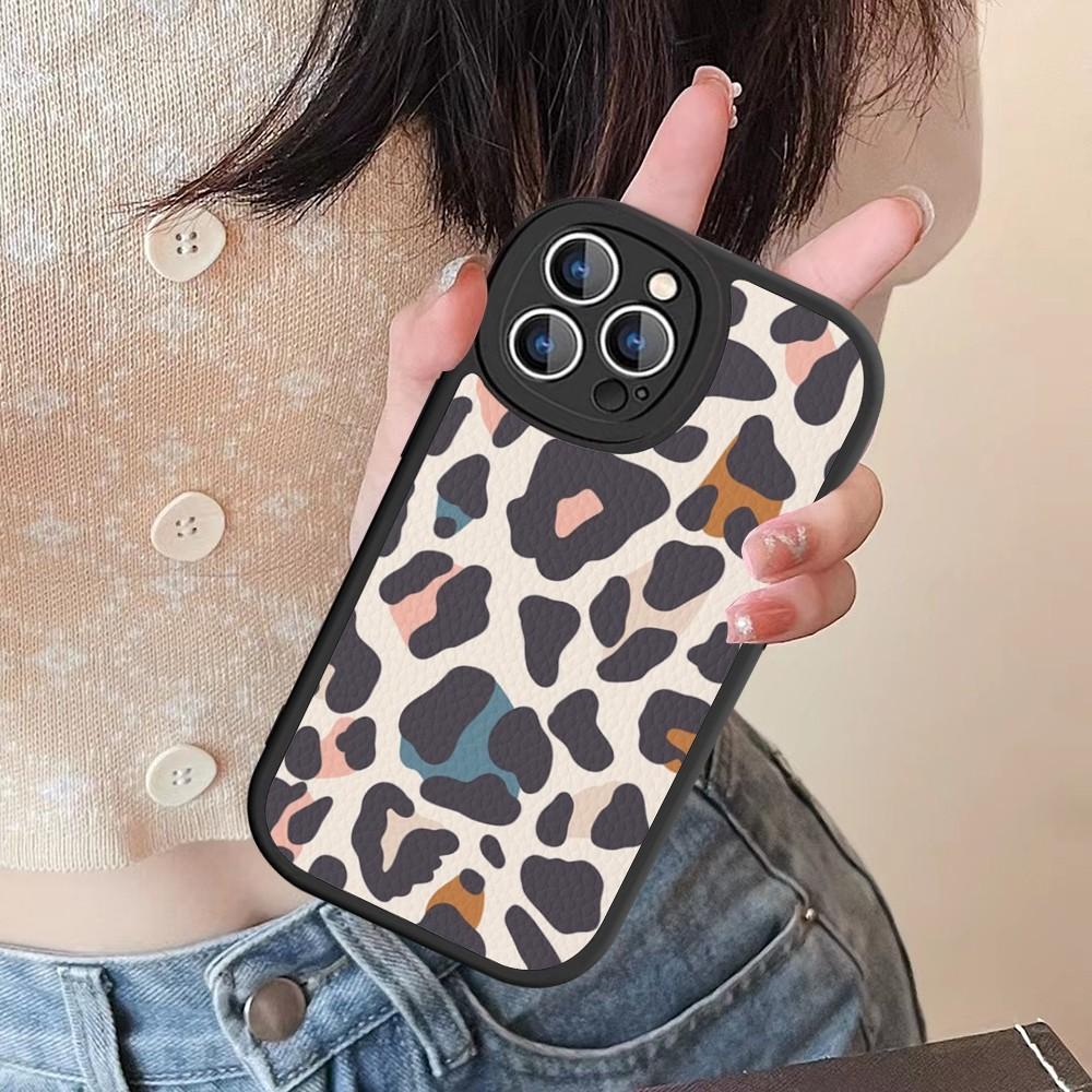 Leopard Print Phone Case Hard Leather For IPhone 16 15 14 13 12 Mini 11 14 Pro Max Xs X Xr 7 8 Plus Fundas
