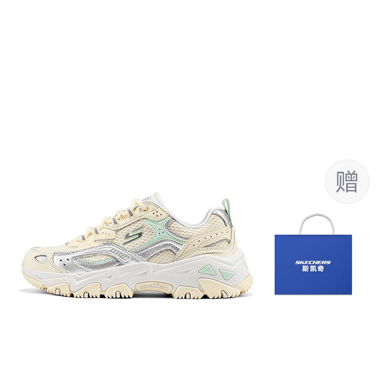 Skechers Abrasion Resistant Breathable Height Increasing Low Top Outdoor Shoes Women's Silver Multicolor 180330-SMLT