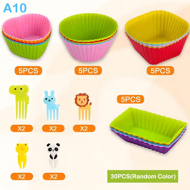 12-46pcs Bento Box Accessory Set Cute Mini Fruit Forks Set Portable Tomato Sauce Dispenser Set Outdoor Tableware