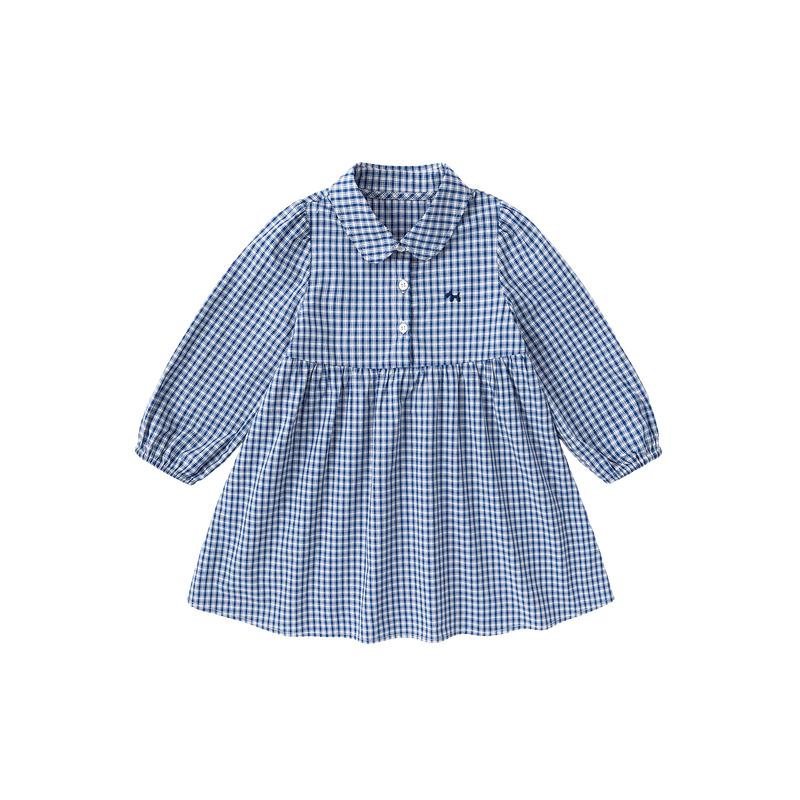 

Dudu Family Girls 100% Cotton Plaid Shirt Dress 90