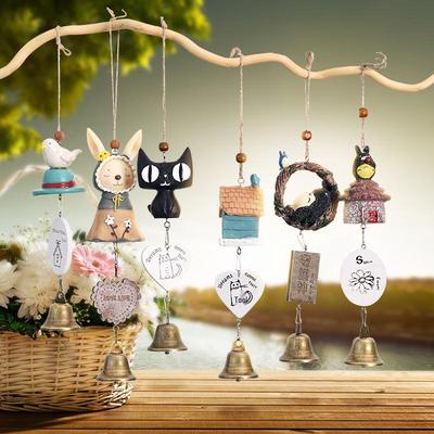 Totoro Ceramic Wind Chime Ornament - Cute Japanese Wall Decor for Girls' Bedroom