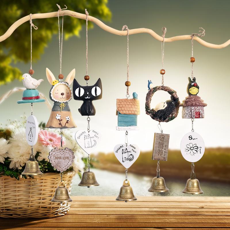 Totoro Ceramic Wind Chime Ornament - Cute Japanese Wall Decor for Girls' Bedroom