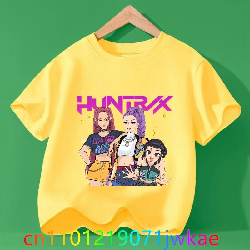 Hots Kinder T-Shirt KPop Dämonenjäger Film Rundhals Cartoon Mädchen Jungen T-Shirt Lässig Baby Print Mode Lässige Mädchenkleidung