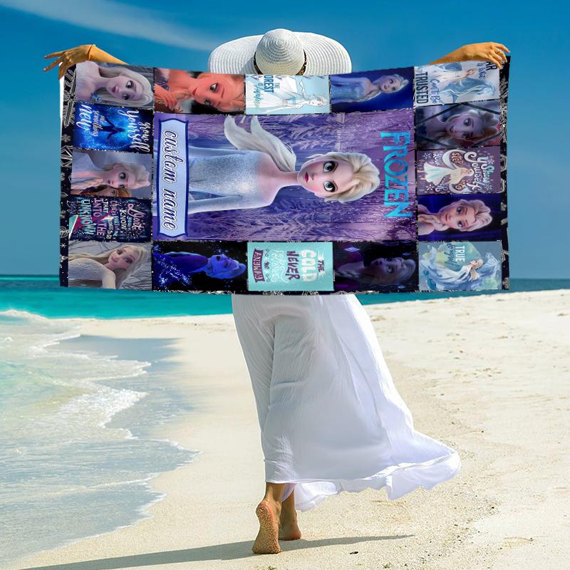 Personalized Coco Movie Poster Collage Beach Towel Microfiber Beach Towel Thin Absorbent for Beach Swimming Yoga Bath Sports. 091094