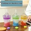 Portable Collapsible Ice Ball Cup with Straw in Silicone for Summer Outdoors