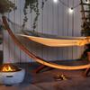 Outdoor Balcony Rocking Chair and Swing Hammock with Wooden Stand
