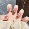 24Pcs Short Square Fake Nails Cloud Star Pattern Full Cover Press On Nail Tips Manicure Art
