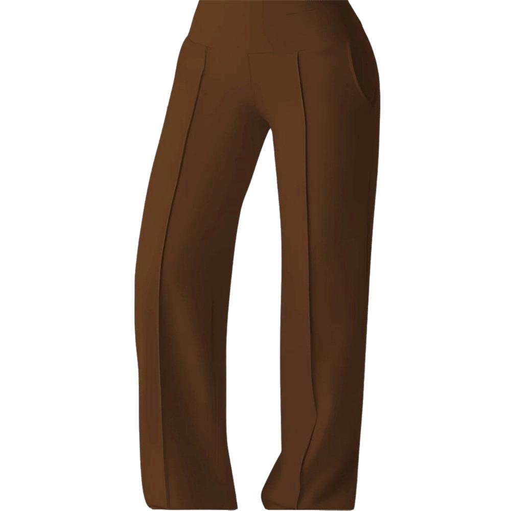 

Wide Leg Straight Wide-Leg Pants Loose High-Waist Leggings Stretch Trousers Outdoor Exercise L кавовий