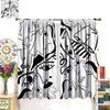 Modern Black White Window Curtains Minimalist Line Abstract Art Treatments Style Dcor Drapes Living Bedroom Nordic Made Of Polyester Decor Treatment
