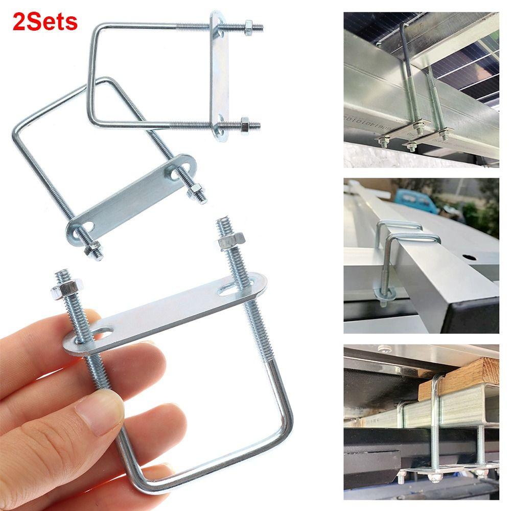 2Sets With Baffle Square Clamp Right Angle U-bolt Squa Bolt New Pipe U-clamp