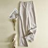 Fashion Casual Beach Baggy Cotton Linen Trousers Summer Elegant OL Straight Pants White/Beige/Black Wide Leg Pants Women