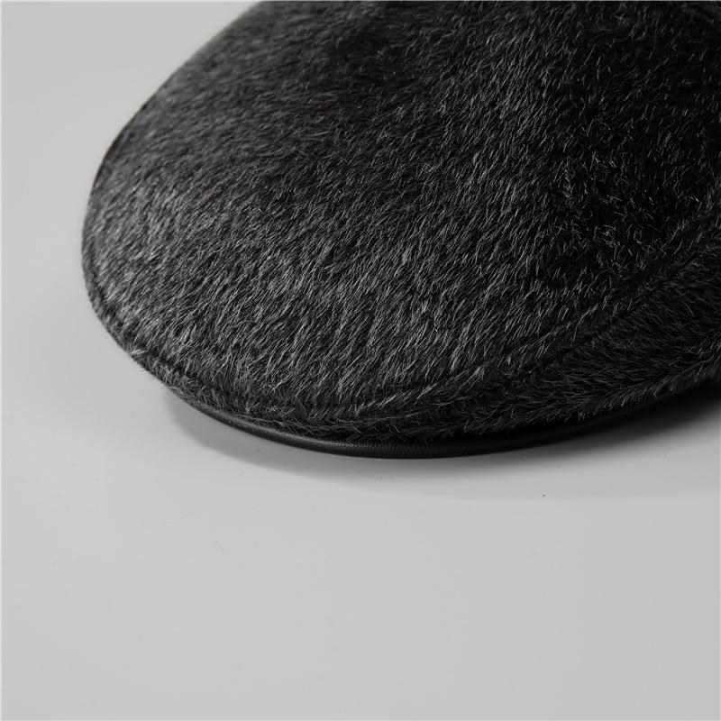 Imitation mink hat male winter autumn winter grandpa forward hat warm old cap