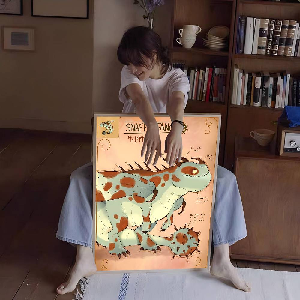 H-How To T-Train Your D-Dragon Whitepaper Poster Retro Kraft Paper Sticker DIY Room Bar Cafe Vintage Decorative Painting
