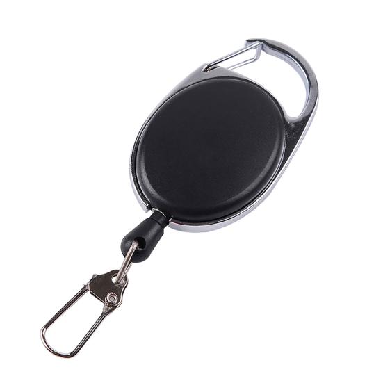Durable Nylon Rope Anti Lost Outdoor Keychain Recoil Retractable Clip Key Ring