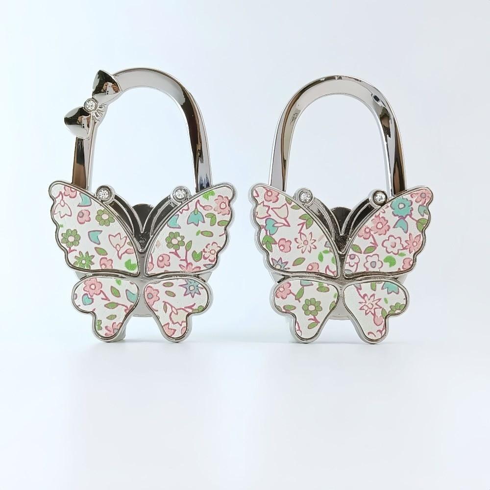 Durable Foldable Butterfly Handbag Hook Portable Creative Purse Hanger Chrysanthemum Flowers Bag Hanger for Women