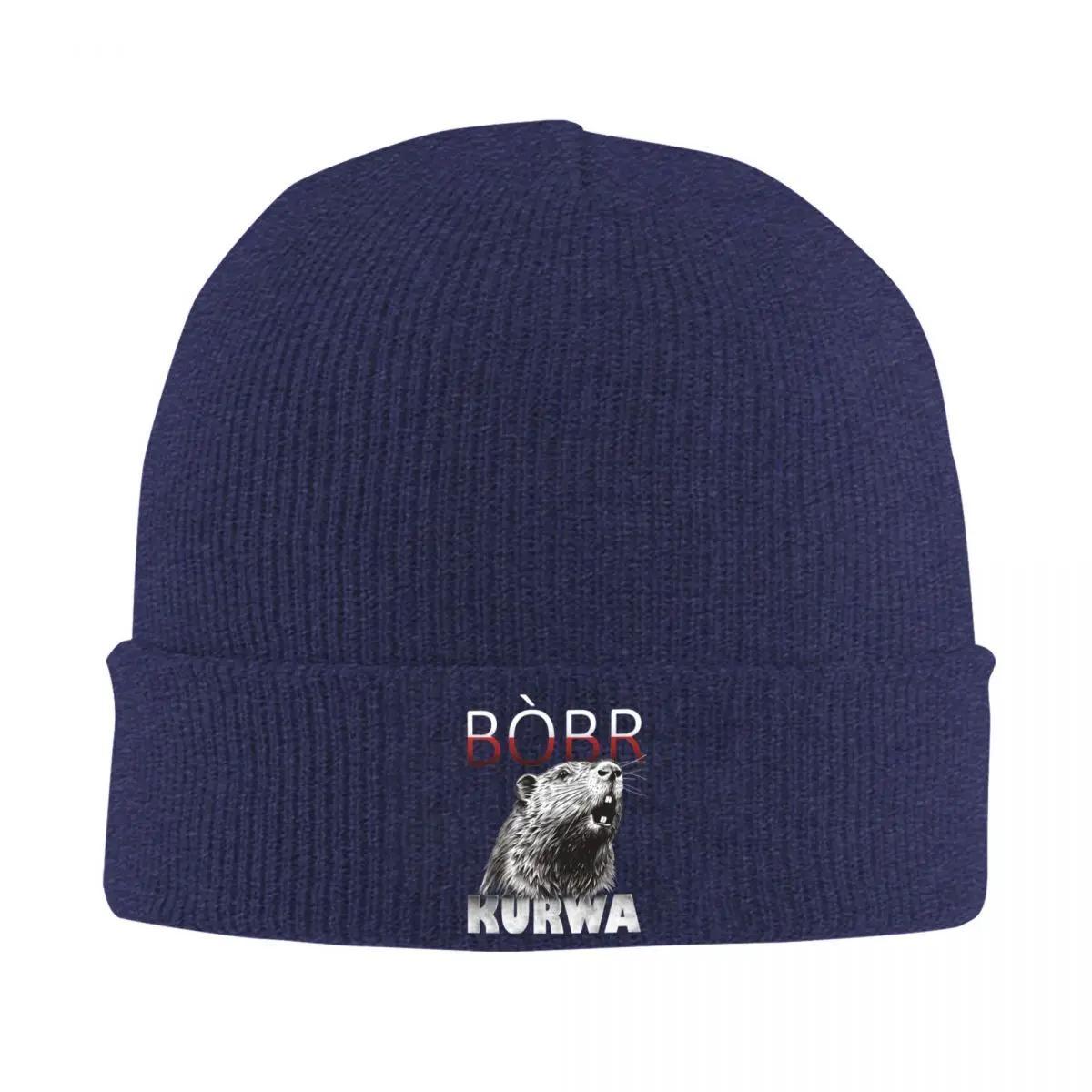 

Polish Beaver Meme Bobr Bober Kurwa Knitted Caps Women s Men s Skullies Beanies Autumn Winter Hats Acrylic Warm Cap