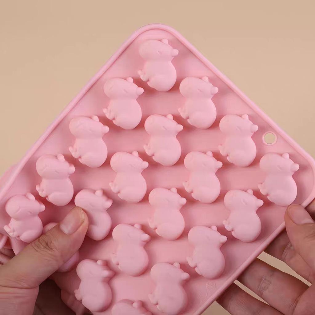 3D Capybara Silicone Mold Cartoon Animal Chocolate Cookies Ice Cube Tray Gummy Jelly Soap For Baby Shower Cake Decoration Tools