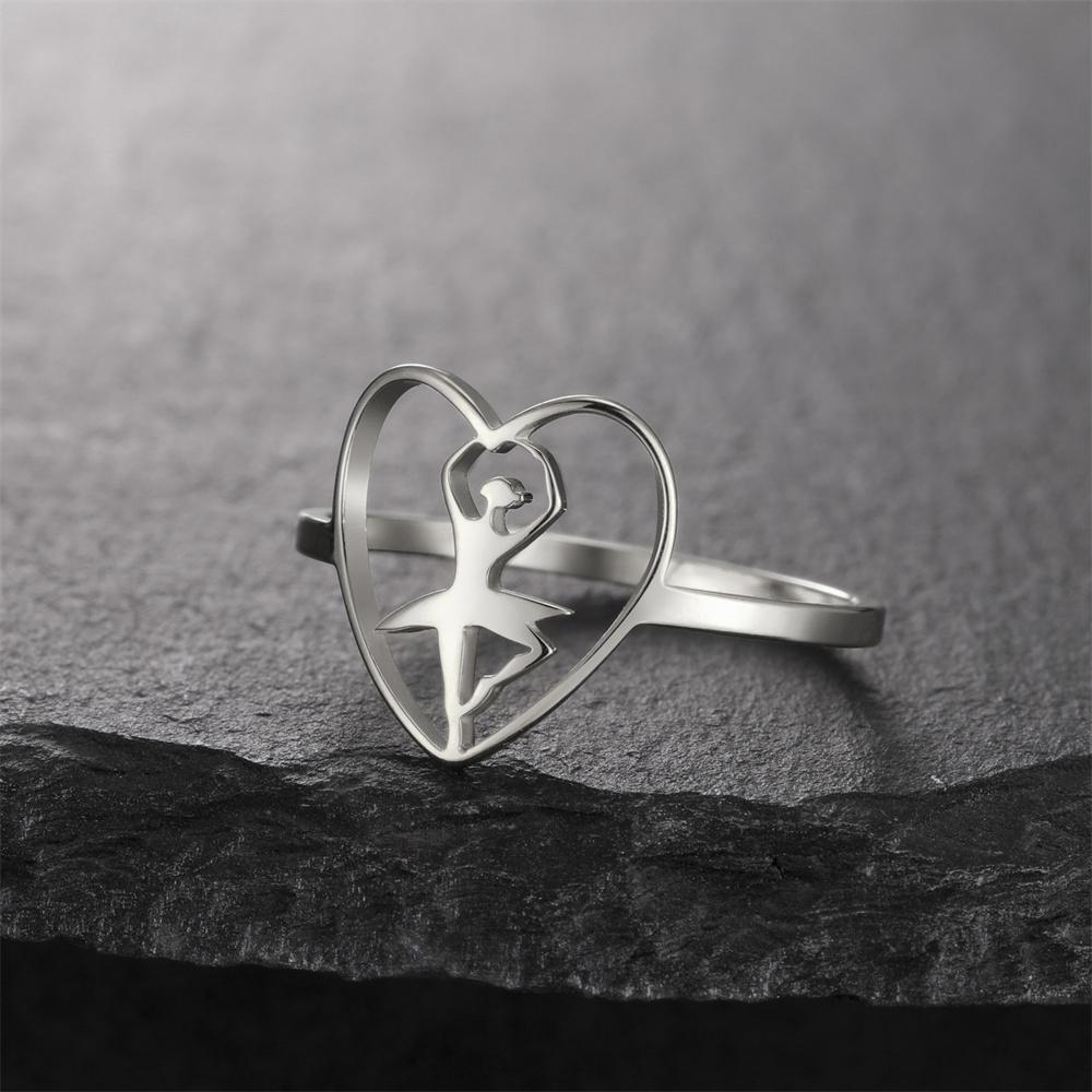 

My Shape Gymnastics Girl Rings for Women Stainless Steel Artistic Gymnast Sports Ballerina Dancing Girls Finger Rings Jewelry 7