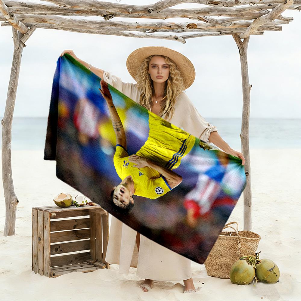 Victory Soccer Beach Towel Quick-Dry Soft Microfiber Comfortable Lightweight Suitable for Sports, Travel, Swimming, Yoga, Bathroom, Beach, And Pool