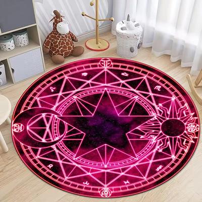 Tarot Fortune Telling The Five Pointed Circle Carpet Moon Round Rug for Living Room Bedroom Fullmetal Alchemist Chair Floor Mat