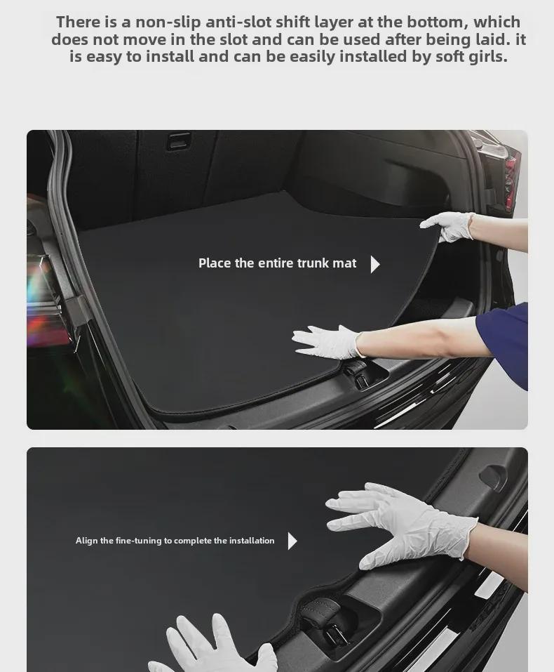 Kofferraumschutzpolster aus Leder für den Innenraum des Tesla Model 3/Y