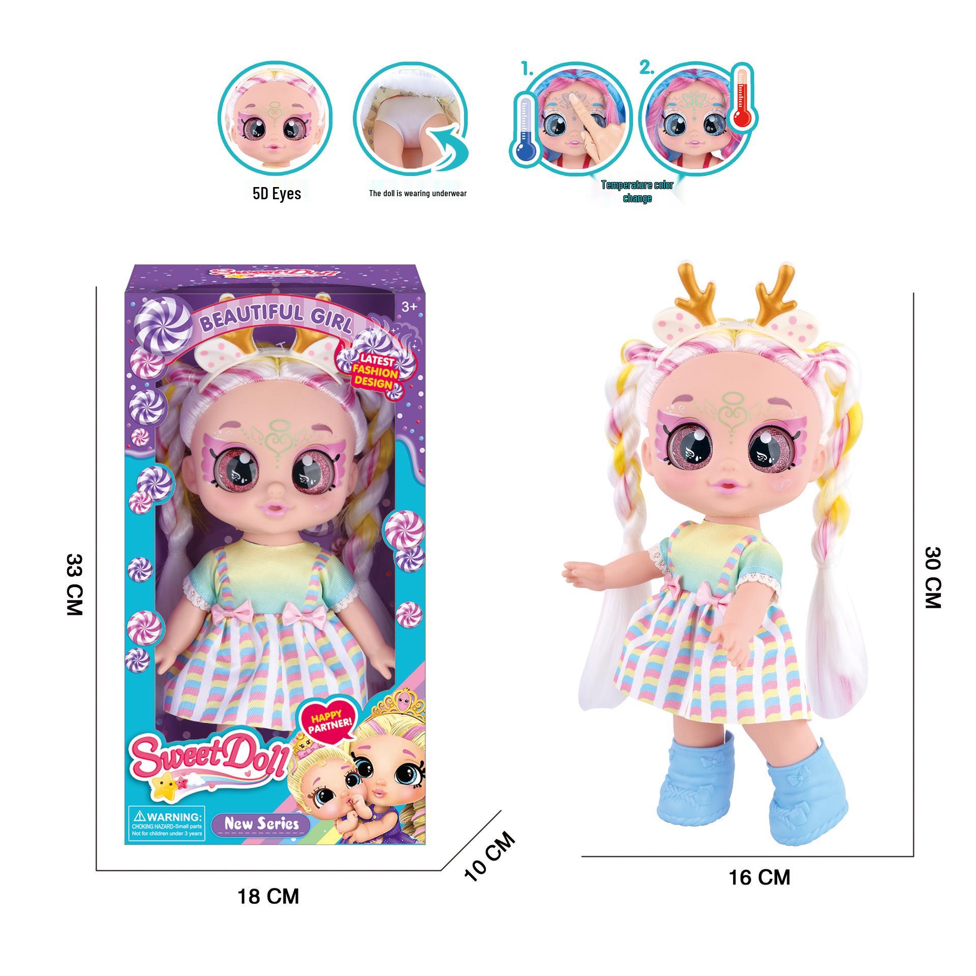 KINDIKIDS Sweetheart Doll: Music Theme, Temperature-Sensitive Color Change, 5D Eyes.