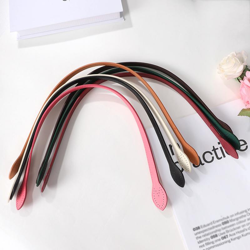 2pcs PU Leather Bag Strap Handbags Handles For Handbag DIY Handmade Woven Bag Belt Band Replacement Purse Strap Bag Accessories