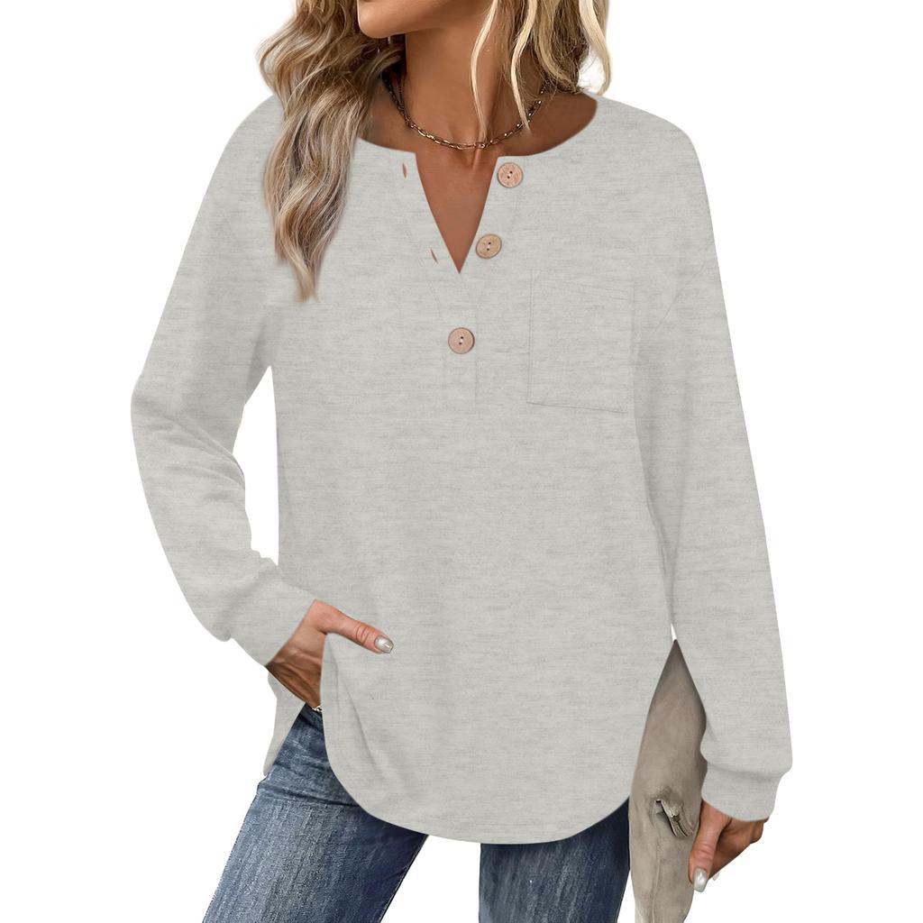 Women's Solid-color Fashionable Long-sleeved Top
