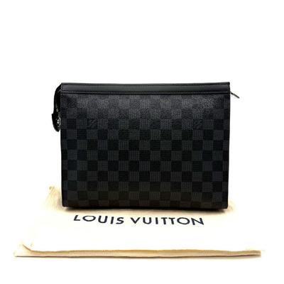 [Gebraucht] Pochette Voyage MM 'Schwarzes Damier Graphite Canvas' - Ausgezeichnet #2CGS4V