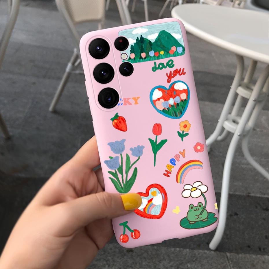 Silicone Case For Samsung S23 Ultra 5G Phone Cases Lovely Printing Soft TPU Cover For Samsung Galaxy S23 S 23 Plus S23+ Coque