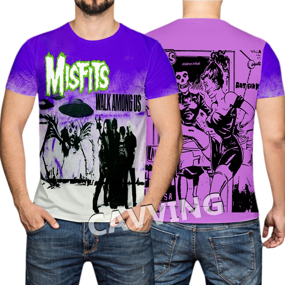 T-shirt Rock Band Misfits Estivi Stampa 3D Streetwear Uomo Donna Moda Maglietta a Maniche Corte T-shirt Top Abbigliamento Uomo