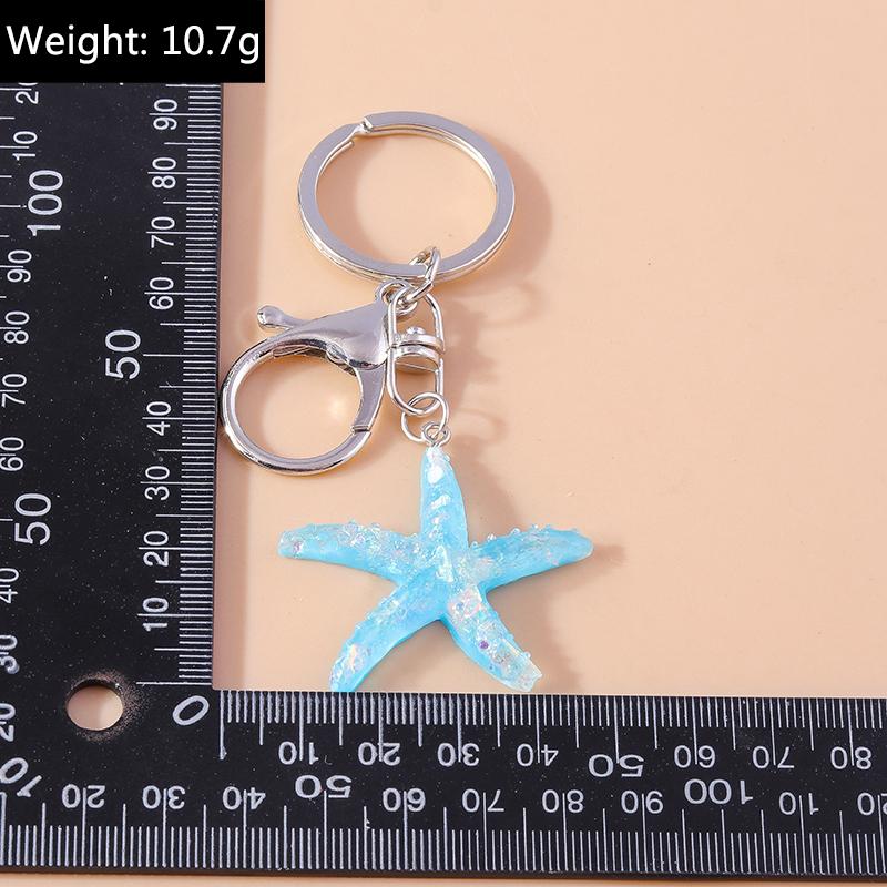 Cute Summer Beach Conch Shell Keychain Women Girls Starfish Key Ring Pendants for Handbag Decor Handmade Key Chain Gifts