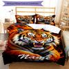 3pcs Custom Name Tiger Bedding Set Duvet Cover Closure Includes 1 Duvet Cover & 2 Pillowcases, Soft and Comfortable for All Seasons.