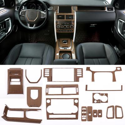 For Land Rover Discovery Sport 2015-2018 Sands Wood Grain Style ABS Plastic Car Interior Molding Trim Kit Accessories