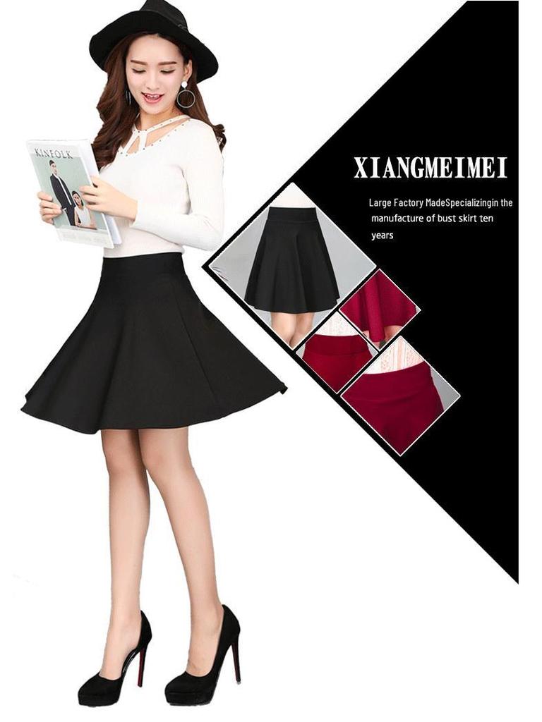 2024 Plus Size A-Line Mid-Length High-Waisted Puffy Skirt for Women - Sailor Dance Style