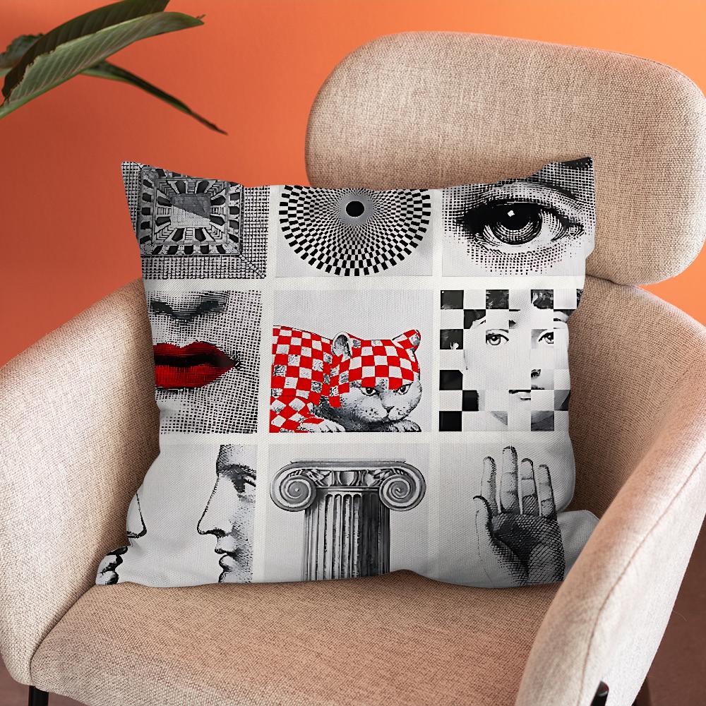 Face Art P-Piero Pillow Case Soft Cushion Case or Farmhouse Sofa Decor Home Decorations and Protector F-Fornasettis Pillow Case