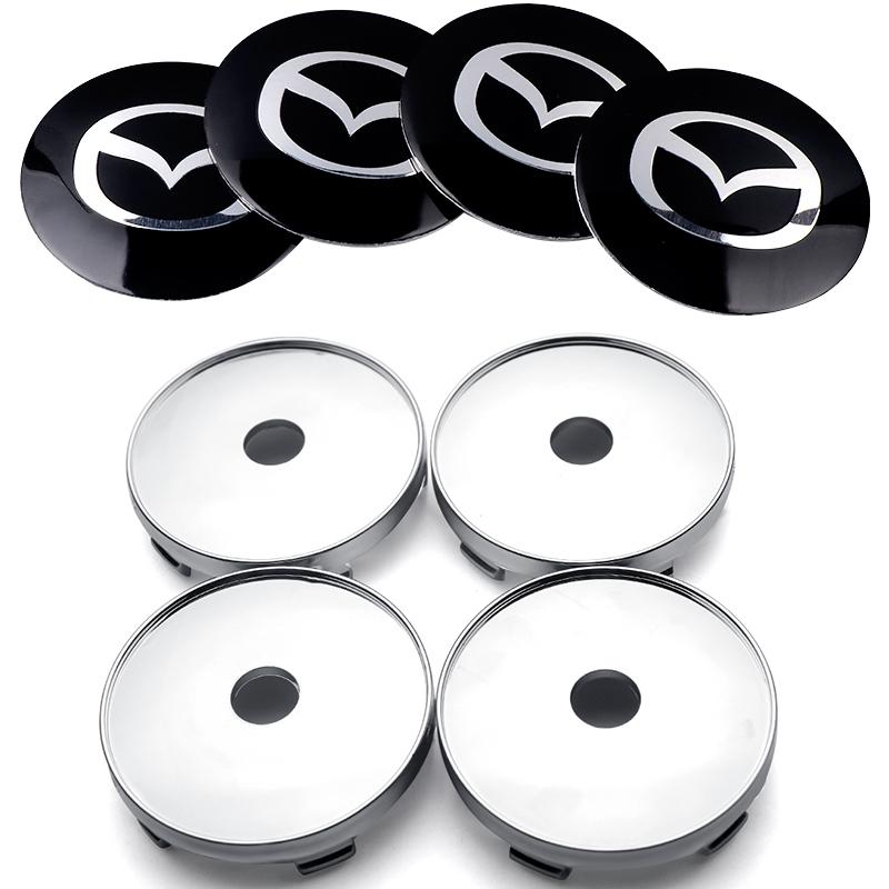 4pcs 56/60mm Car Wheel Center Cover Sticker Hub Cap For Mazda Speed MS 2 3 5 6 323 RX8 MX5 Axela Atenza CX-3 CX-4 CX-5 CX-8 CX-9