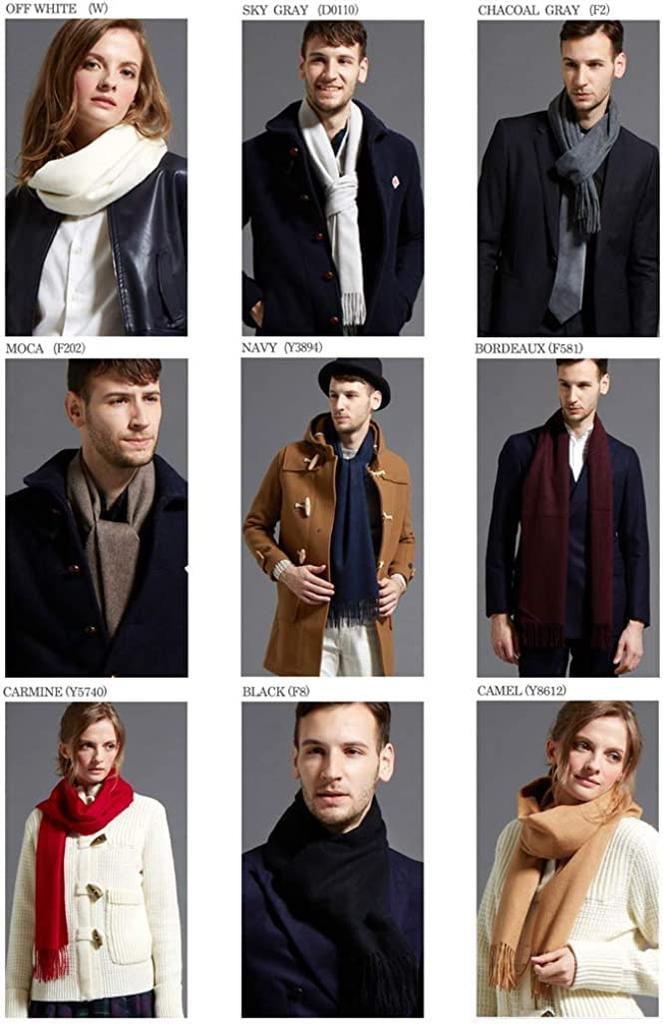 Supreme Quality Cashmere Basic Wave Cashmere Scarf Solid Color Blue [Cashmee] 100% "ciel" (Aqua (D3127))