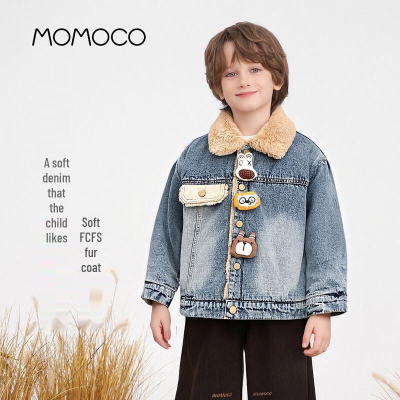 MOMOCO Boys  2025 Winter Trendy Denim Jacket