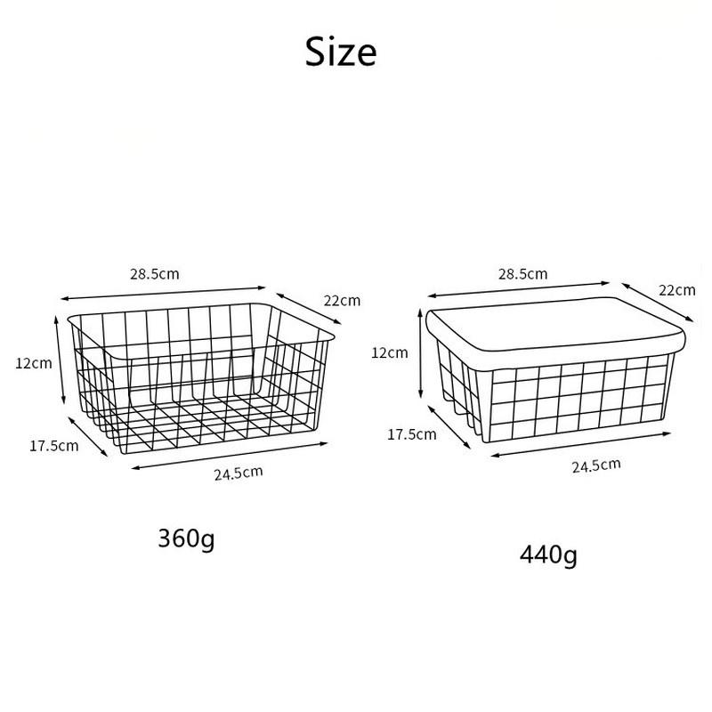 Coș de depozitare din fier forjat japonez, Coș de depozitare pentru birou, Coș de depozitare pentru bucătărie, Cutie de depozitare pentru baie