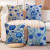 Flower Cornflower Cushion Cover Soft Plush Fabric DoubleSided Printed Sofa Cushion Cover for All Seasons Home Decor Gift